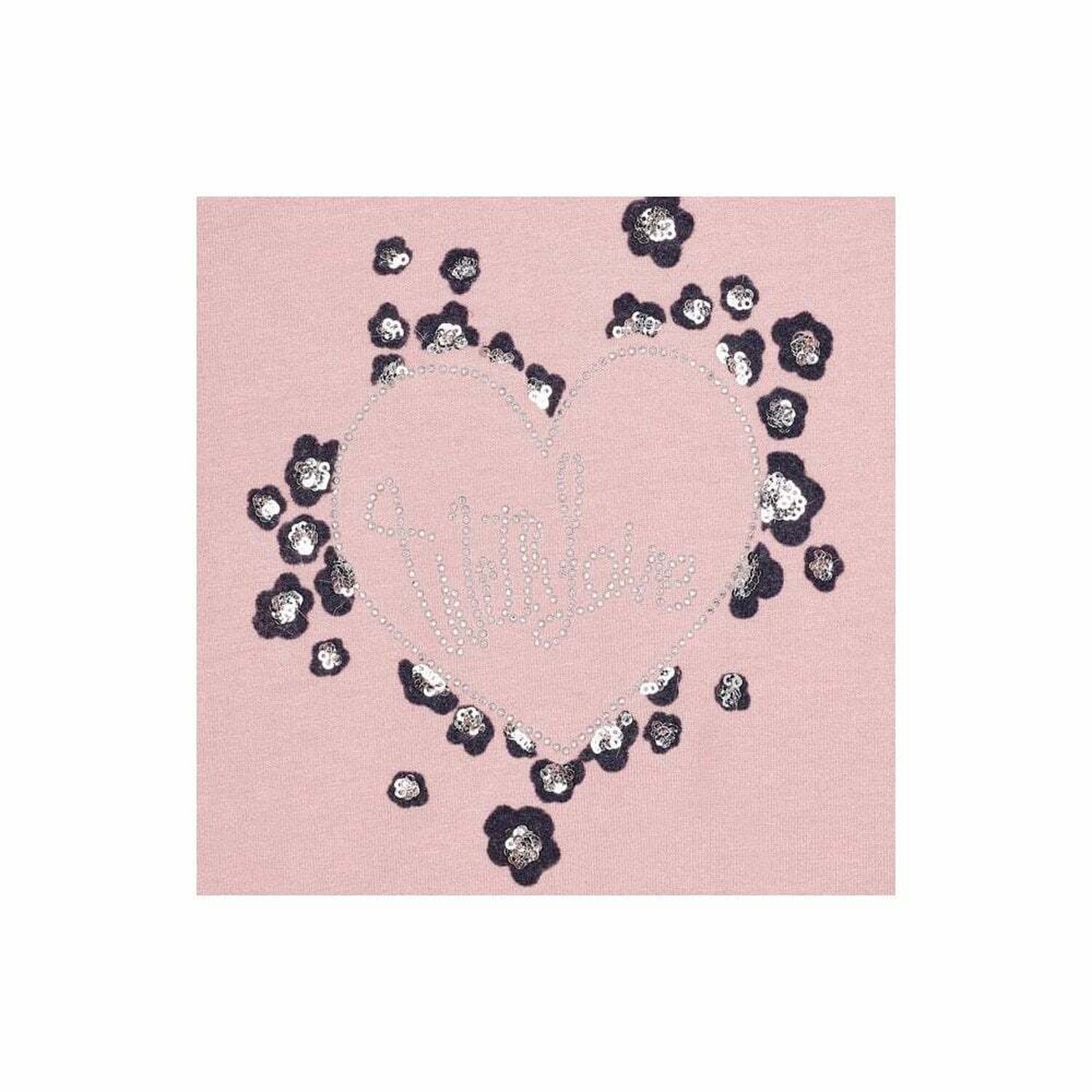 Girls Pink Heart Long Sleeve Top, 3, hi-res image number null