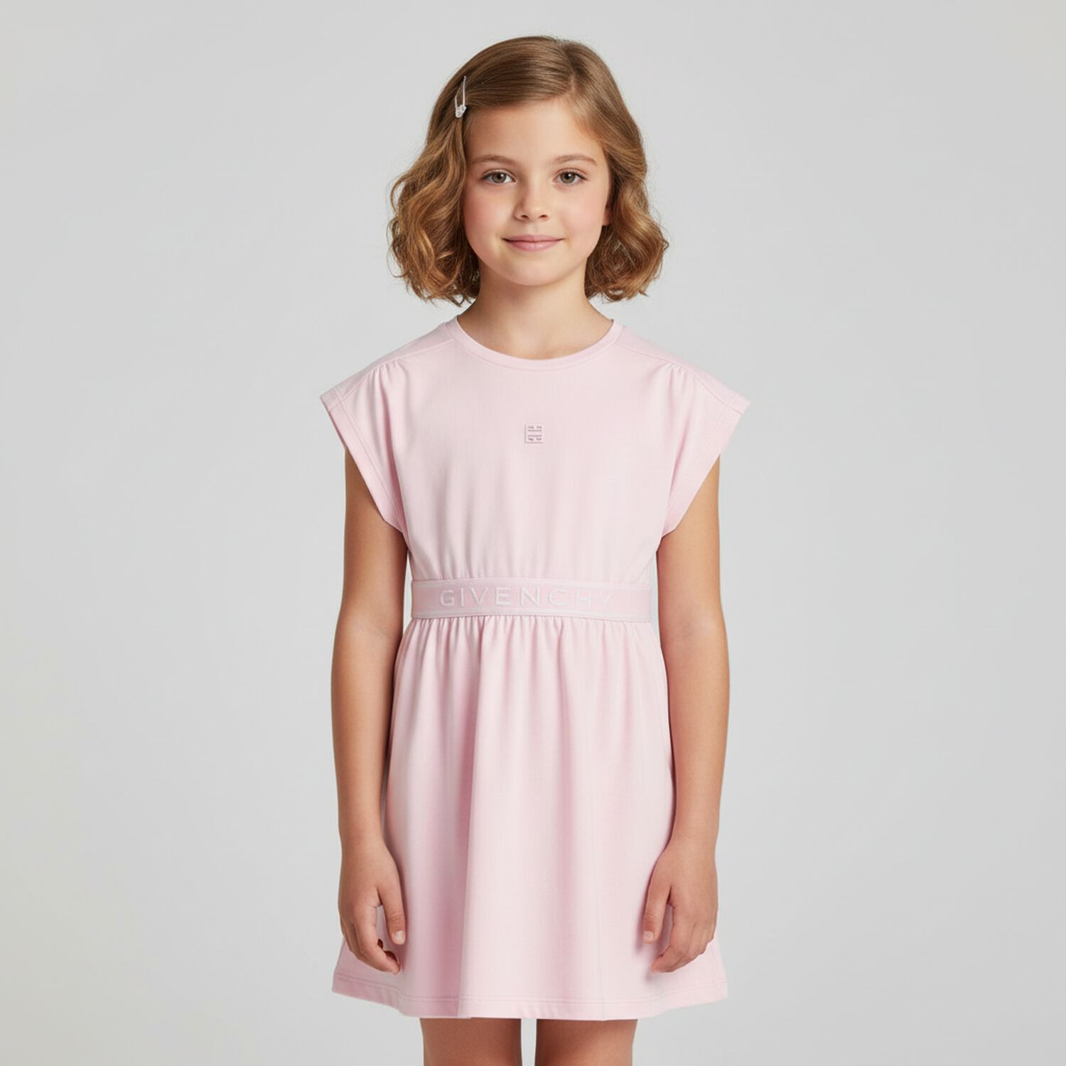 Girls Pink Logo Dress, 1, hi-res