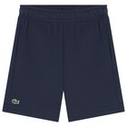 Boys Navy Blue Logo Shorts , 2, hi-res