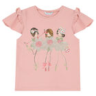 Girls Pink Sequin T-Shirt, 2, hi-res