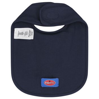 Baby Boys Navy Blue Logo Bib