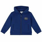 Younger Boys Blue Logo Zip Up Top, 1, hi-res