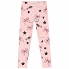 Girls White & Pink Bow Leggings Set, 1, hi-res