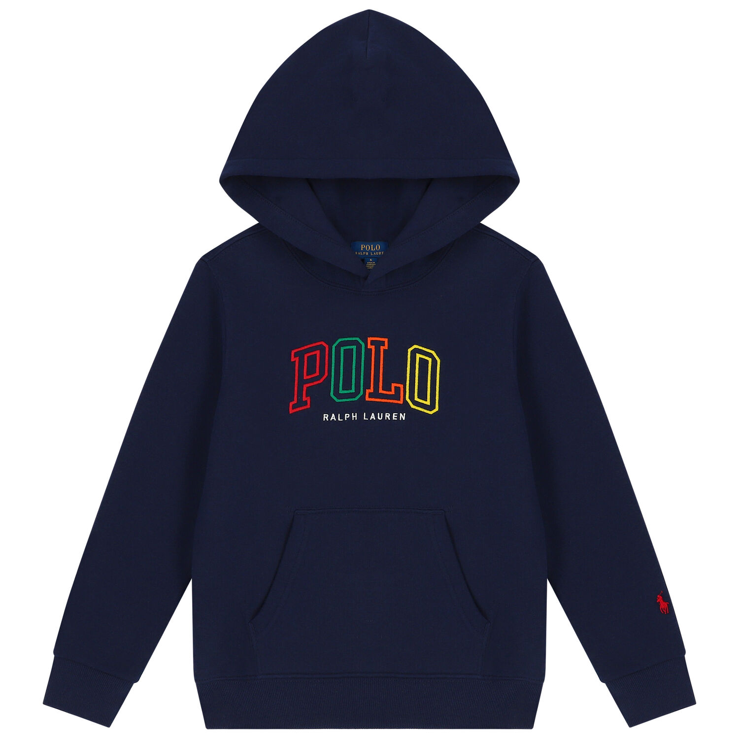 Boys Navy Blue Logo Hooded Top, 1, hi-res image number null
