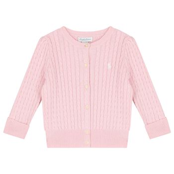 Baby Girls Pink Logo Knitted Cardigan