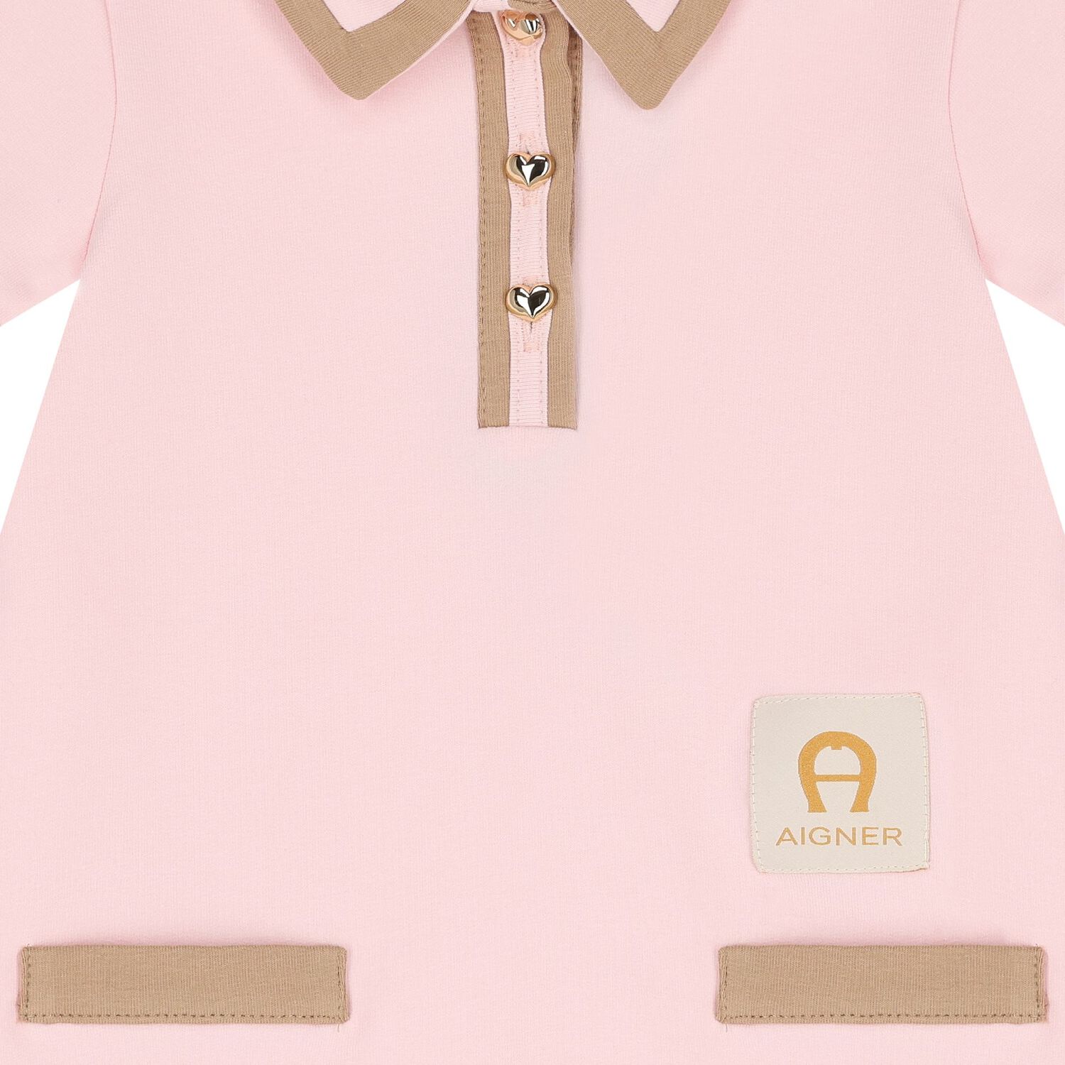 Younger Girls Pink Logo Polo Dress, 2, hi-res