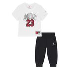 Younger Boys White & Black Jordan Trousers Set, 1, hi-res