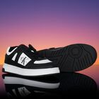 Boys White & Black Logo Trainers, 1, hi-res