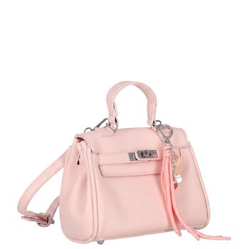 Girls Pink Leather Handbag ( 21cm )