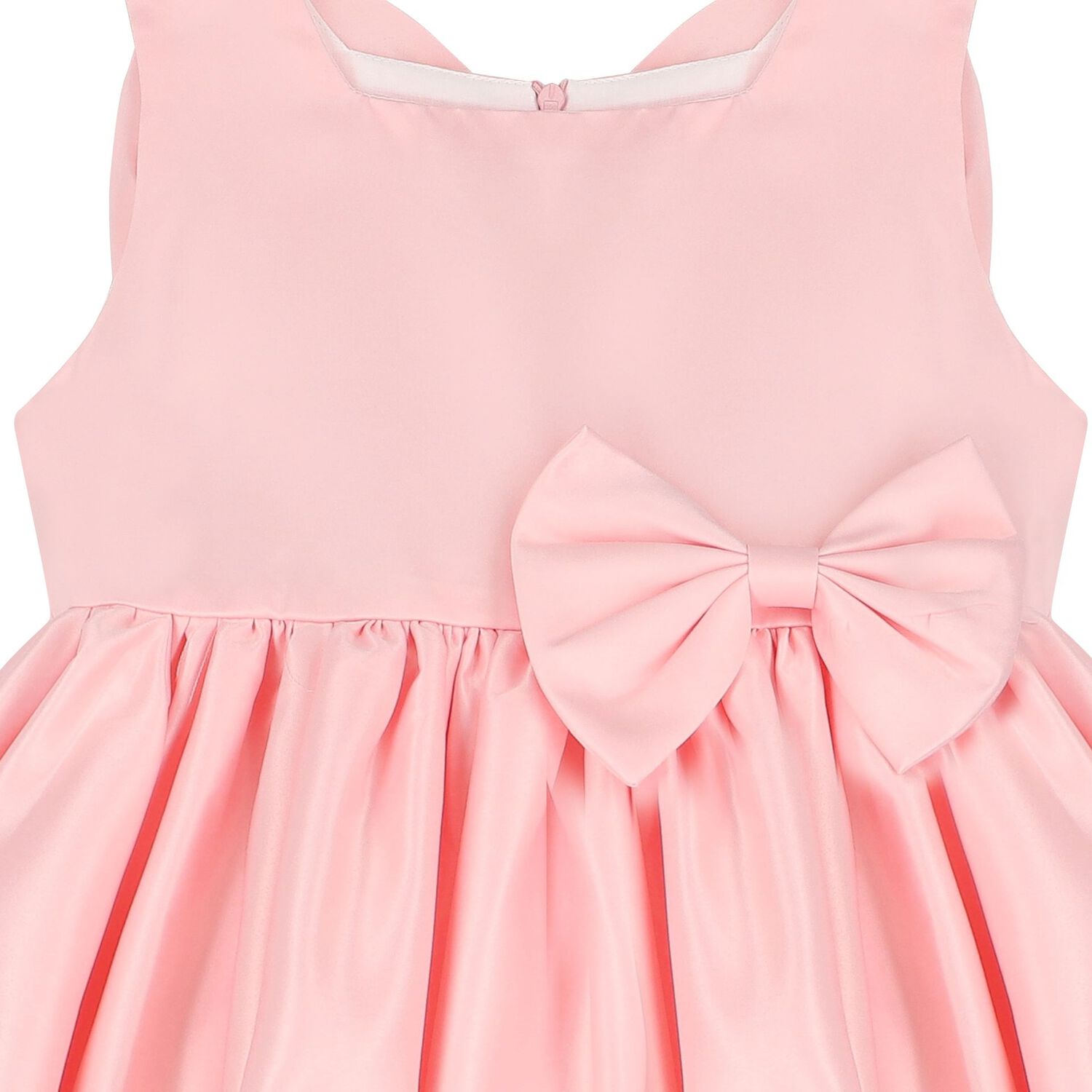 Girls Pink Bow Satin Dress, 1, hi-res image number null