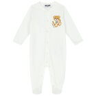 Ivory Teddy Logo Babygrow, 2, hi-res