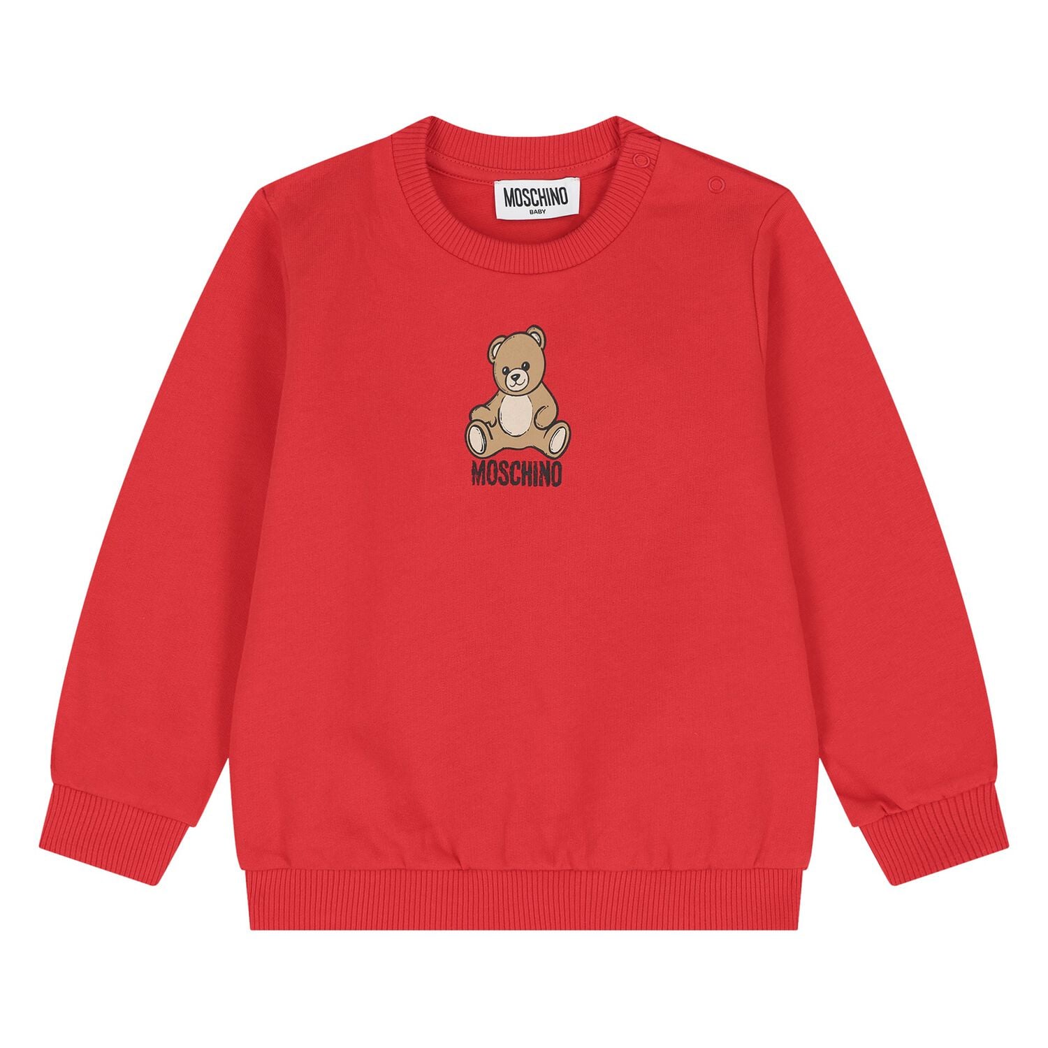 Younger Red Teddy Bear Logo Sweatshirt, 3, hi-res