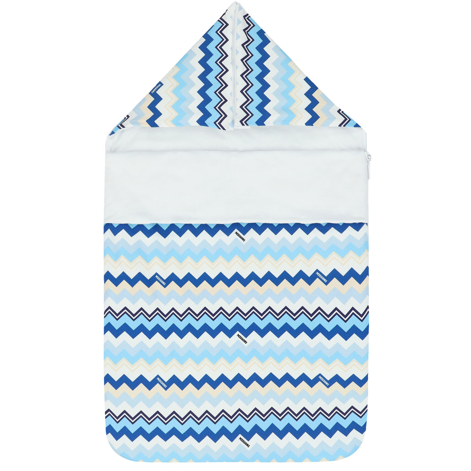 Blue & White Zigzag Baby Nest, 1, hi-res