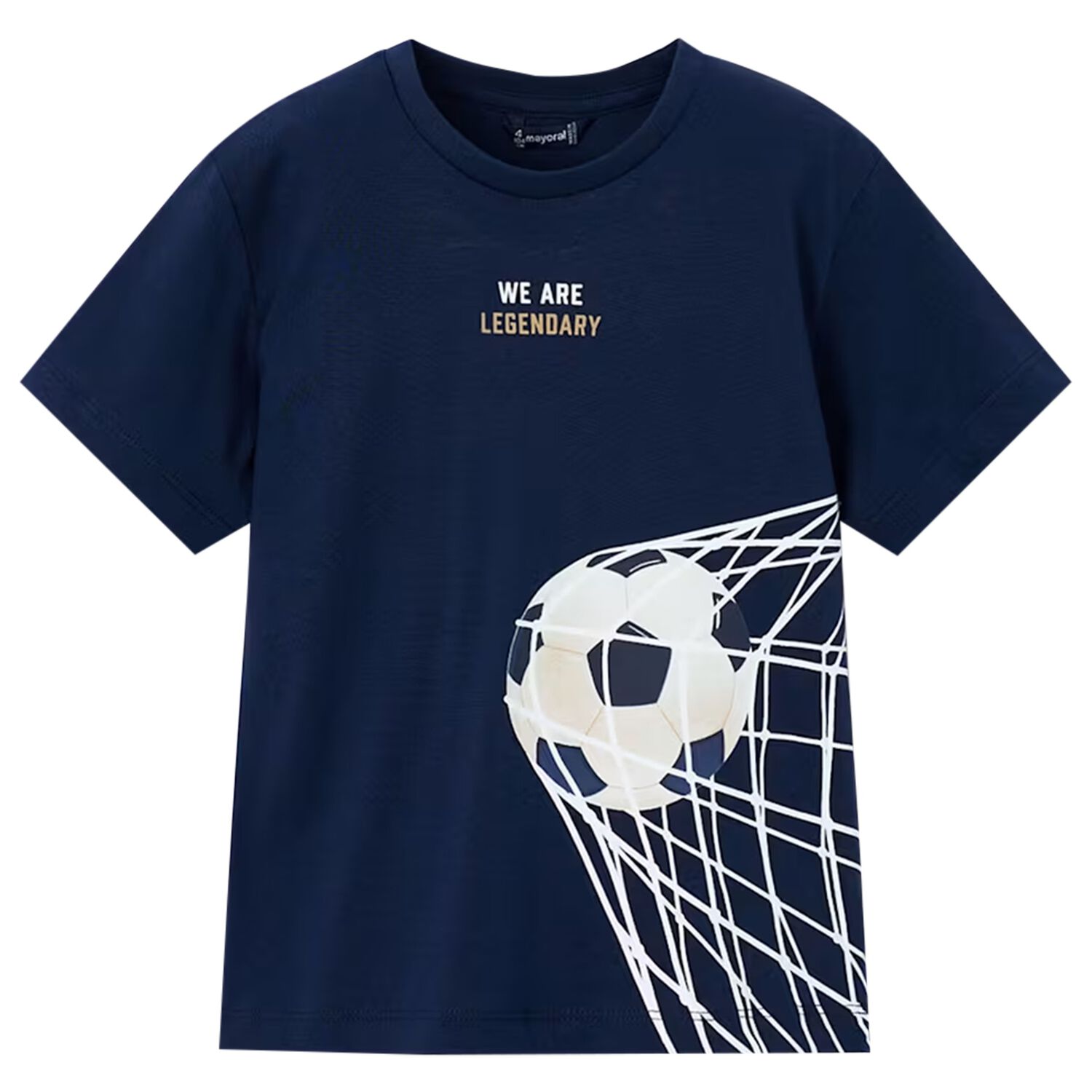 Boys Navy Blue Football T-Shirt, 2, hi-res