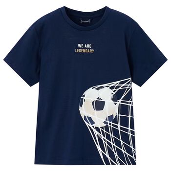 Boys Navy Blue Football T-Shirt