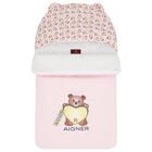 Baby Girls Pink & White Teddy Bear Logo Nest, 2, hi-res