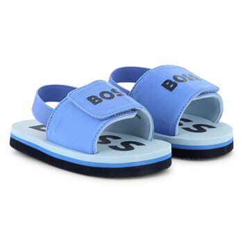 Boys Blue Logo Sandals