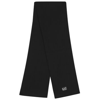 Black Logo Knitted Scarf