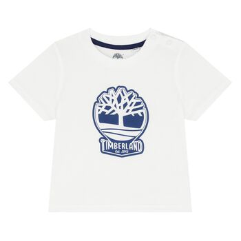 Younger Boys White Logo T-Shirt
