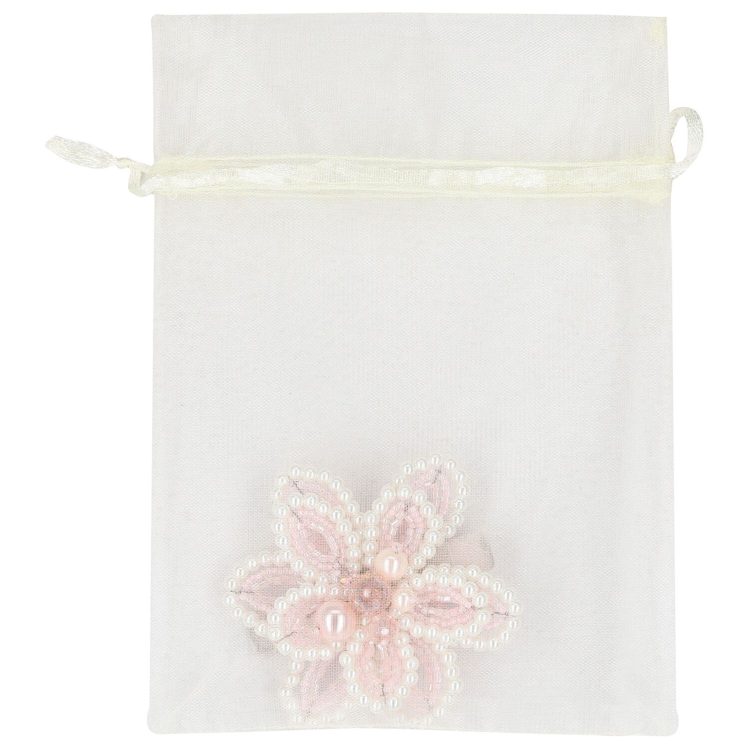 Girls Pink Flora Crystal & Pearl Flower Hair Clip, 1, hi-res image number null