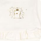 Baby Girls Ivory & Gold Logo Babygrow, 1, hi-res