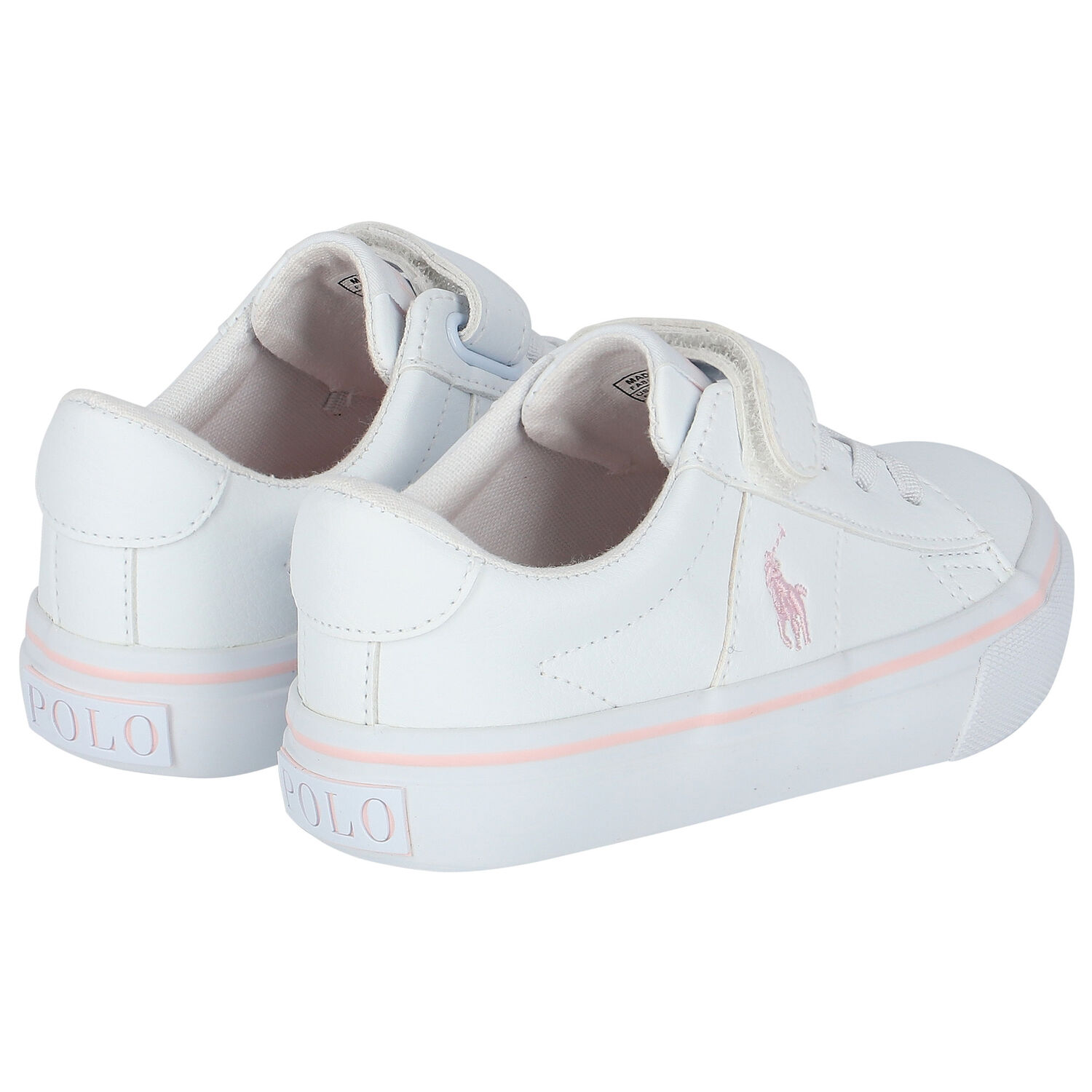 Girls White Logo Trainers, 1, hi-res