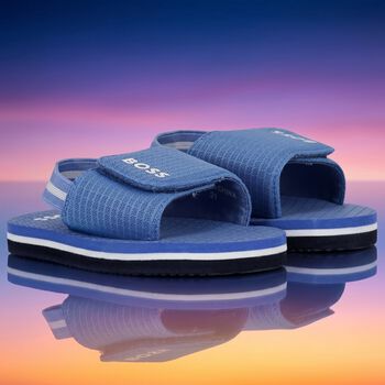 Boys Blue Logo Sandals