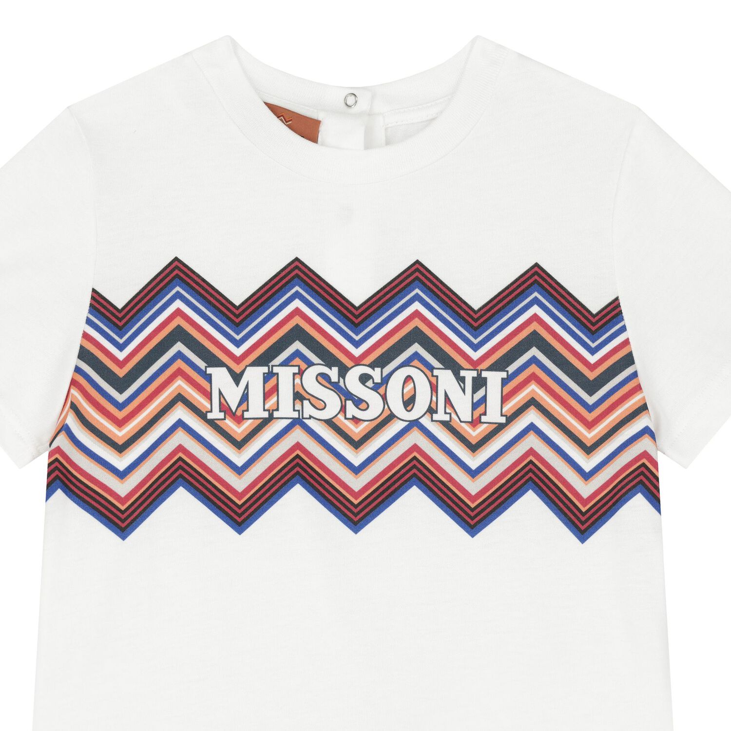 Younger Boys White & Blue Zig Zag T-Shirt, 1, hi-res