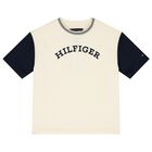 Boys Beige Logo T-Shirt, 1, hi-res