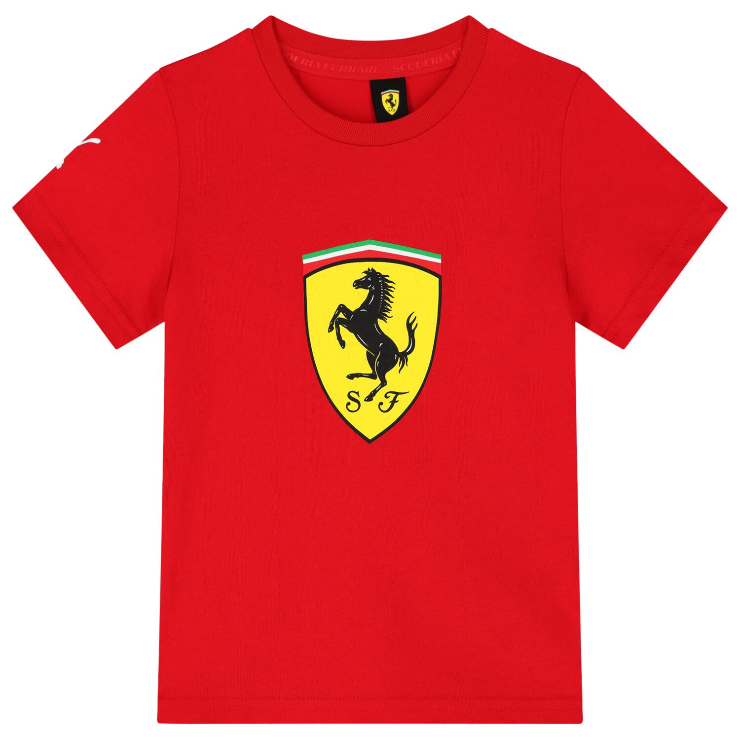 Boys Red Ferrari Logo T-Shirt, 2, hi-res