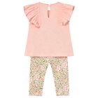 Younger Girls Pink, White & Green Leggings Set, 1, hi-res