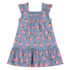 Younger Girls Purple Flower Print Dress, 1, hi-res