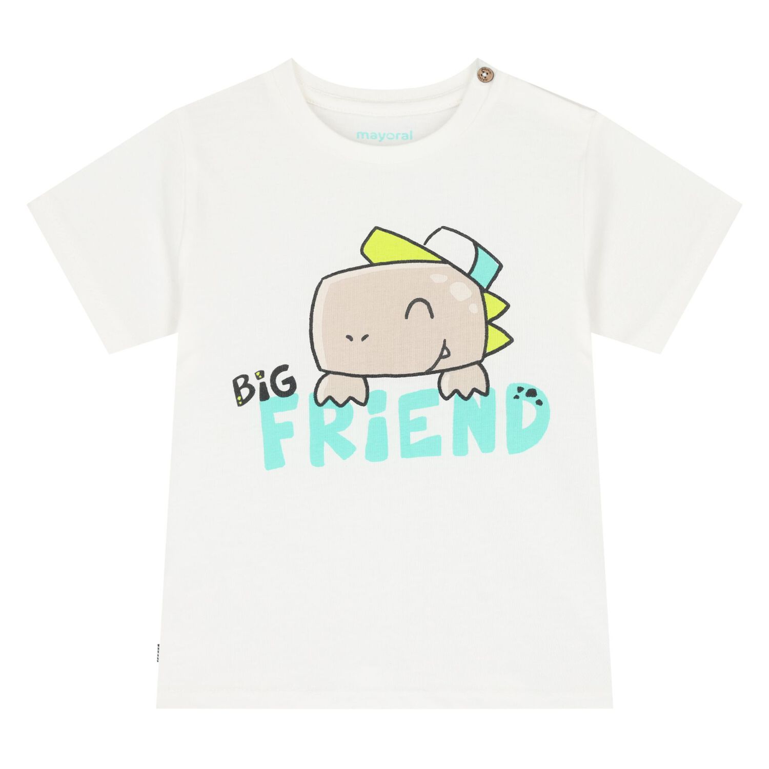 Younger Boys Beige & White Dinosaur Shorts Set, 2, hi-res