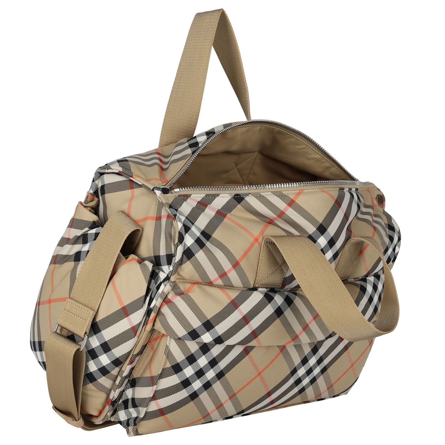 Beige Check Baby Changing Bag, 1, hi-res image number null
