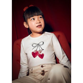 Girls Ivory Long Sleeeve & Scrunchie Set