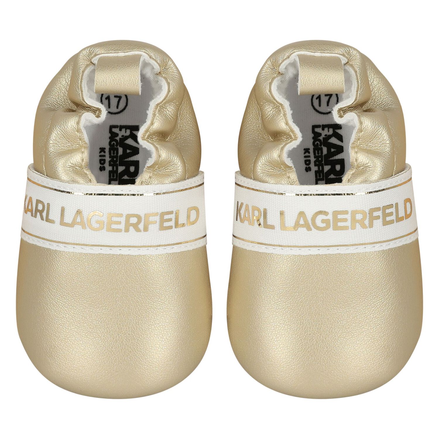 Baby Girls Gold Logo Pre Walker Shoes, 1, hi-res