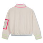 Girls Beige Fleece Zip Up Top, 1, hi-res