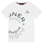 Boys White Logo T-Shirt, 1, hi-res