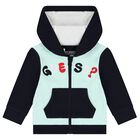 Baby Boys Navy Blue & Green Logo 3-Piece Tracksuit, 1, hi-res
