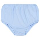 Baby Girls Blue Cotton Polo Bear Dress, 1, hi-res