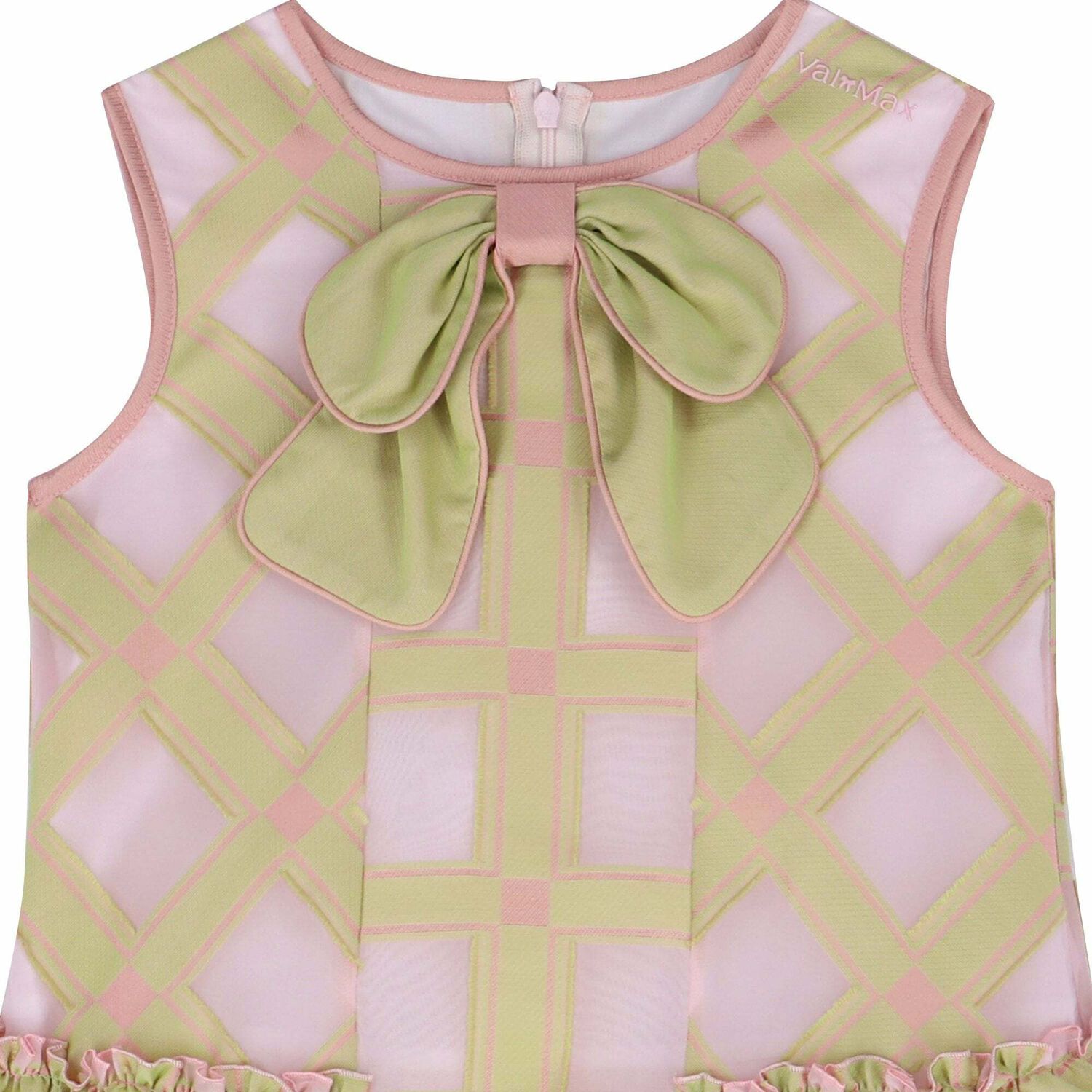 Girls Green & Pink Sleeveless Dress, 1, hi-res image number null