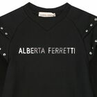 Girls Black Logo Sweatshirt Dress, 1, hi-res