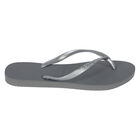 Girls Grey Logo Flip Flops, 1, hi-res