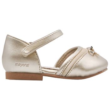Younger Girls Gold Logo Shoes