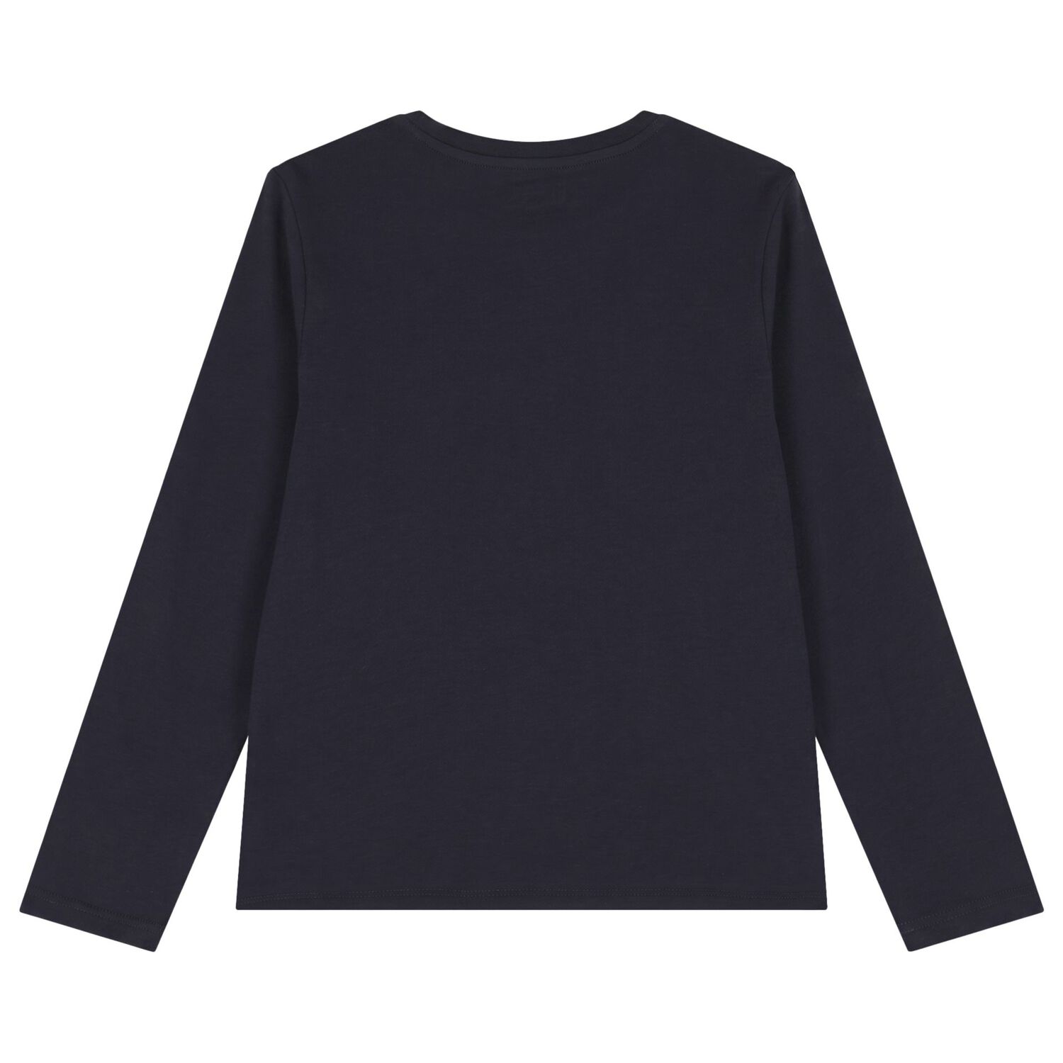 Boys Navy Blue Teddy Bear Logo Long Sleeve Top, 3, hi-res
