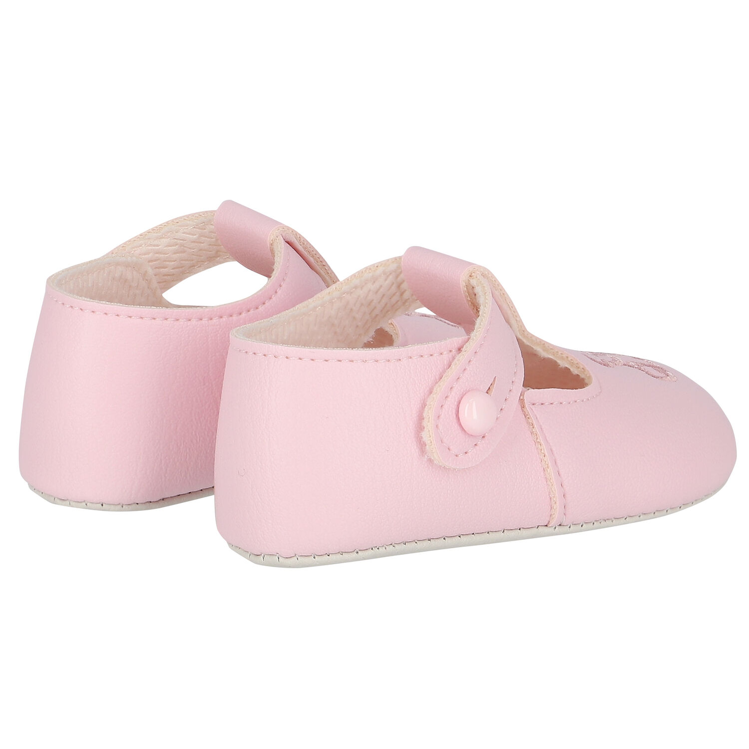 Baby Girls Pink Teddy Bear Pre Walker Shoes, 2, hi-res image number null