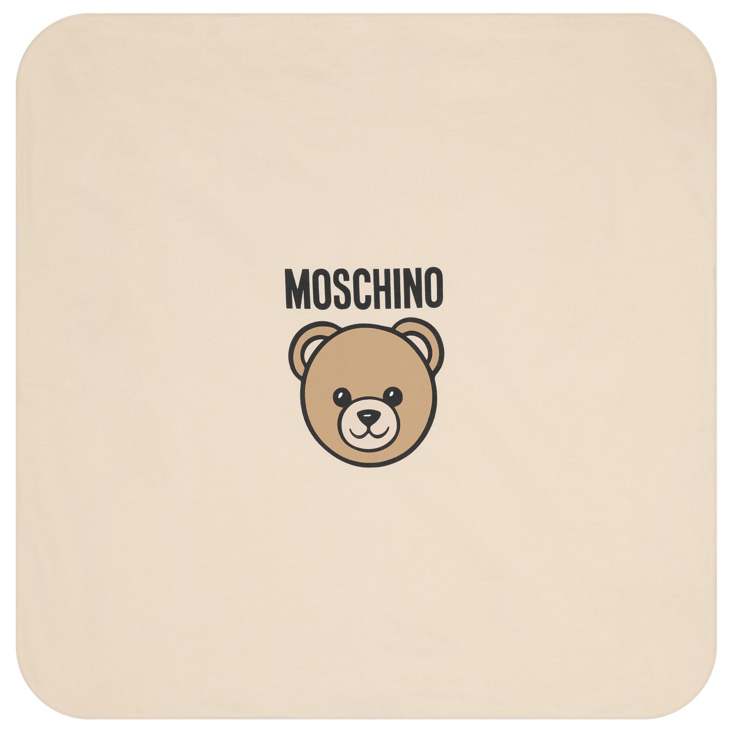 Beige Teddy Bear Logo Baby Blanket, 2, hi-res
