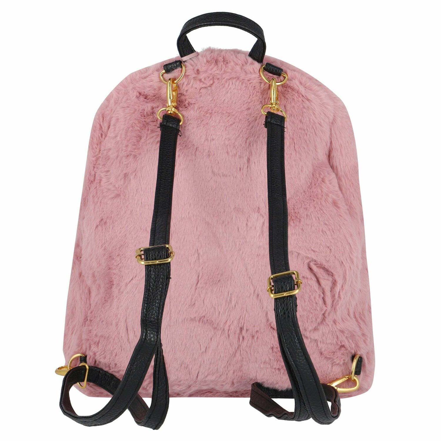 Girls Pink Faux Fur Backpack, 1, hi-res