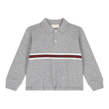 Baby Boys Grey Web Striped Sweatshirt 