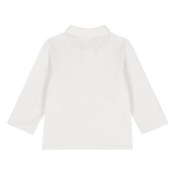 Younger Boys White Logo Polo Shirt